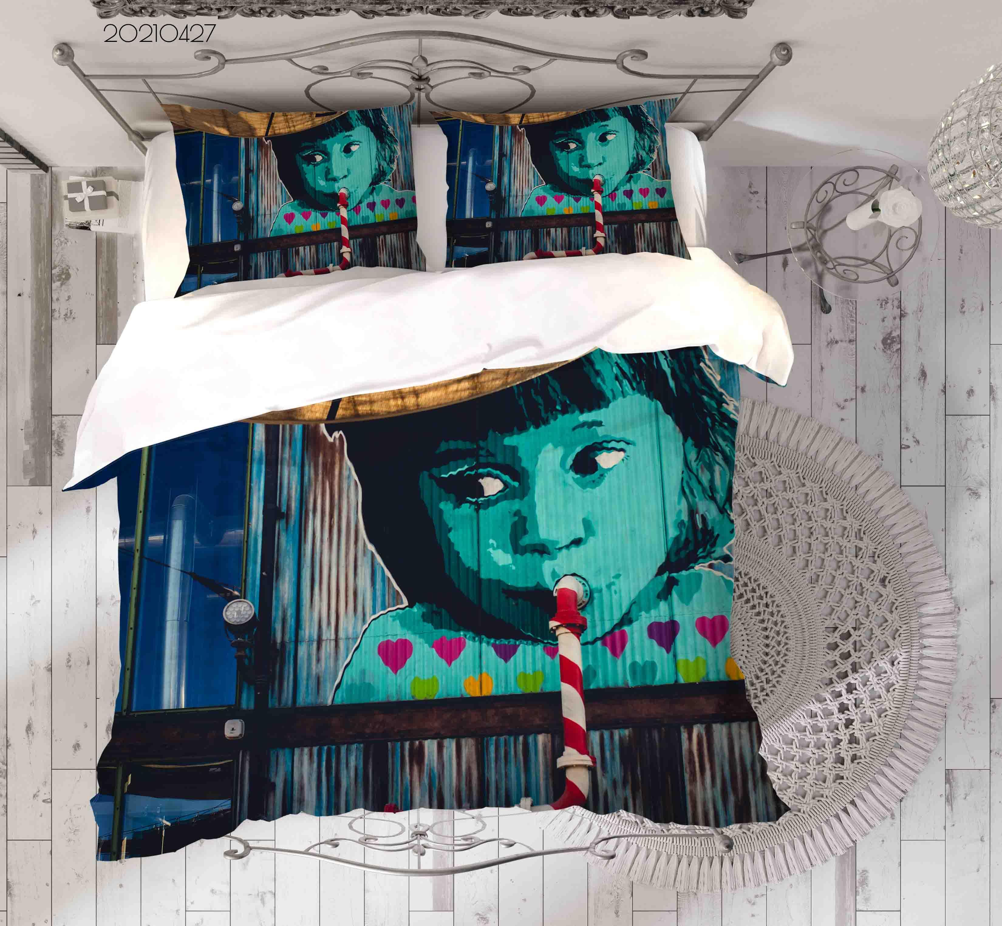 3D Abstract Artist Works Graffiti Quilt Cover Set Bedding Set Duvet Cover Pillowcases 116- Jess Art Decoration