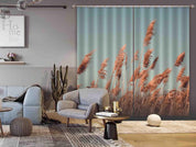 3D Golden Reed Blue Sky Curtains and Drapes GD 19- Jess Art Decoration