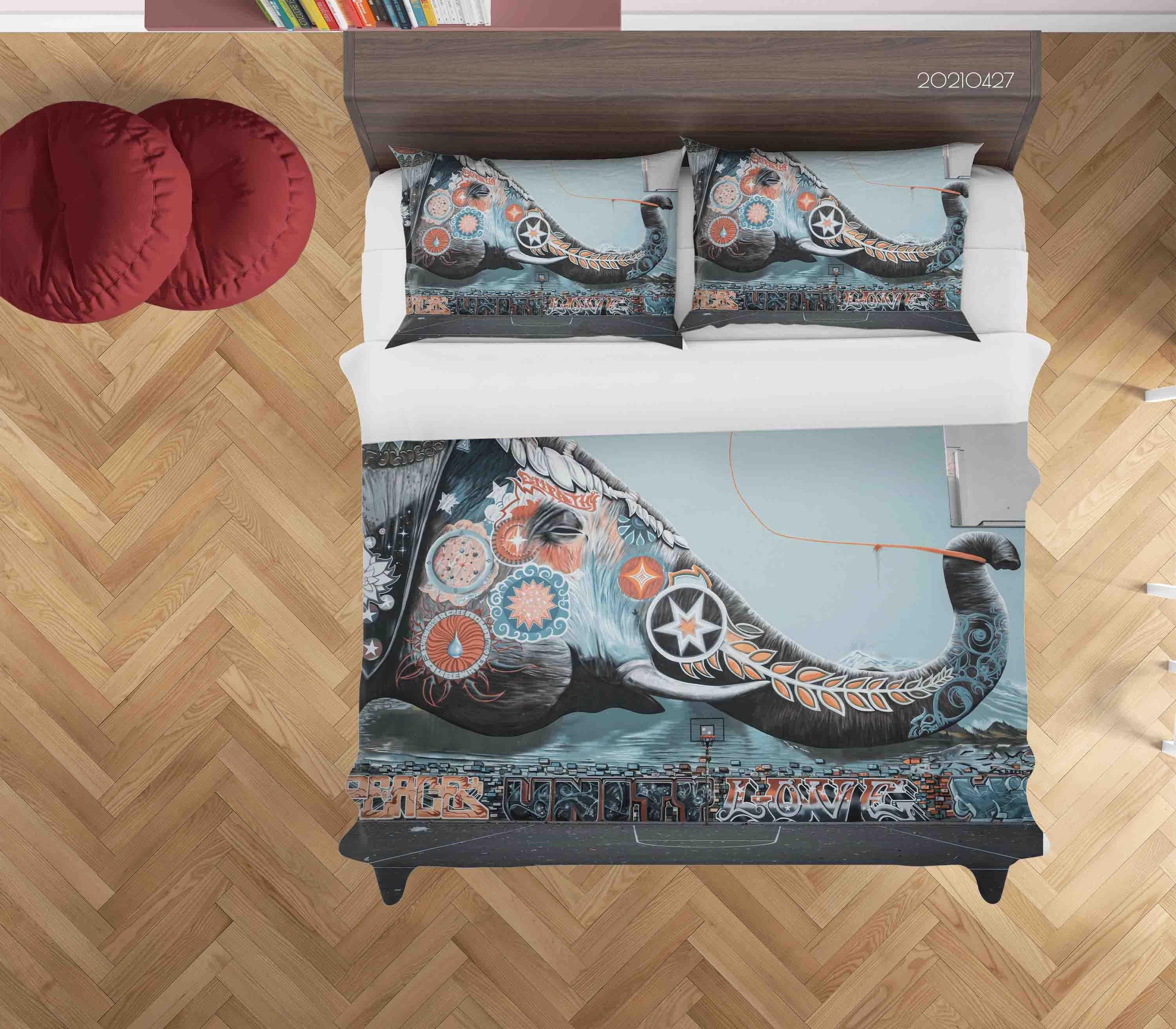 3D Abstract Art Graffiti Quilt Cover Set Bedding Set Duvet Cover Pillowcases 90- Jess Art Decoration
