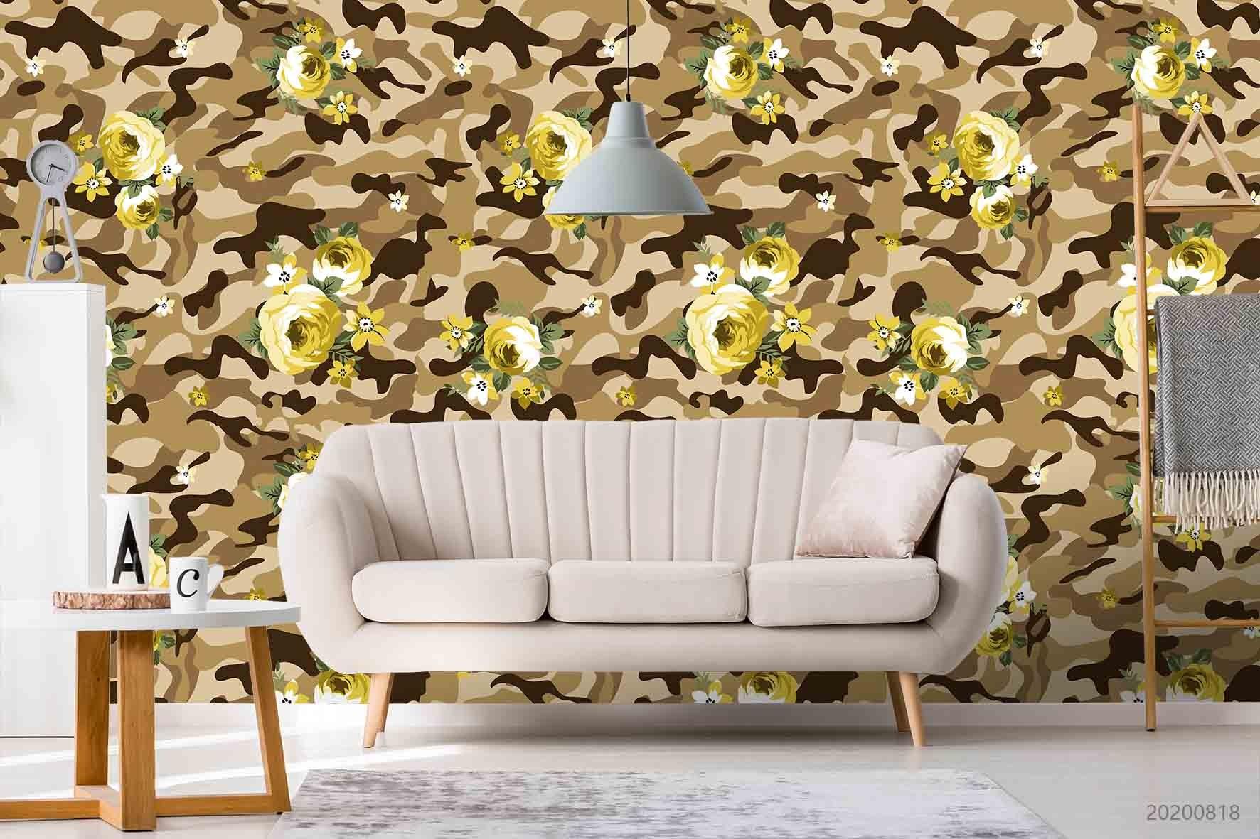 3D Vintage Floral Camouflage Pattern Wall Mural Wallpaper LXL 1154- Jess Art Decoration