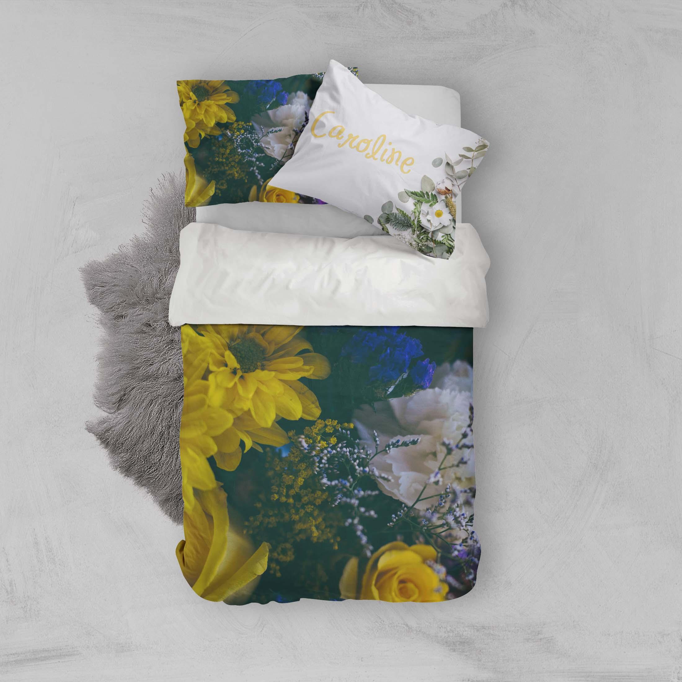 3D White Chrysanthemum Quilt Cover Set Bedding Set Pillowcases 79- Jess Art Decoration