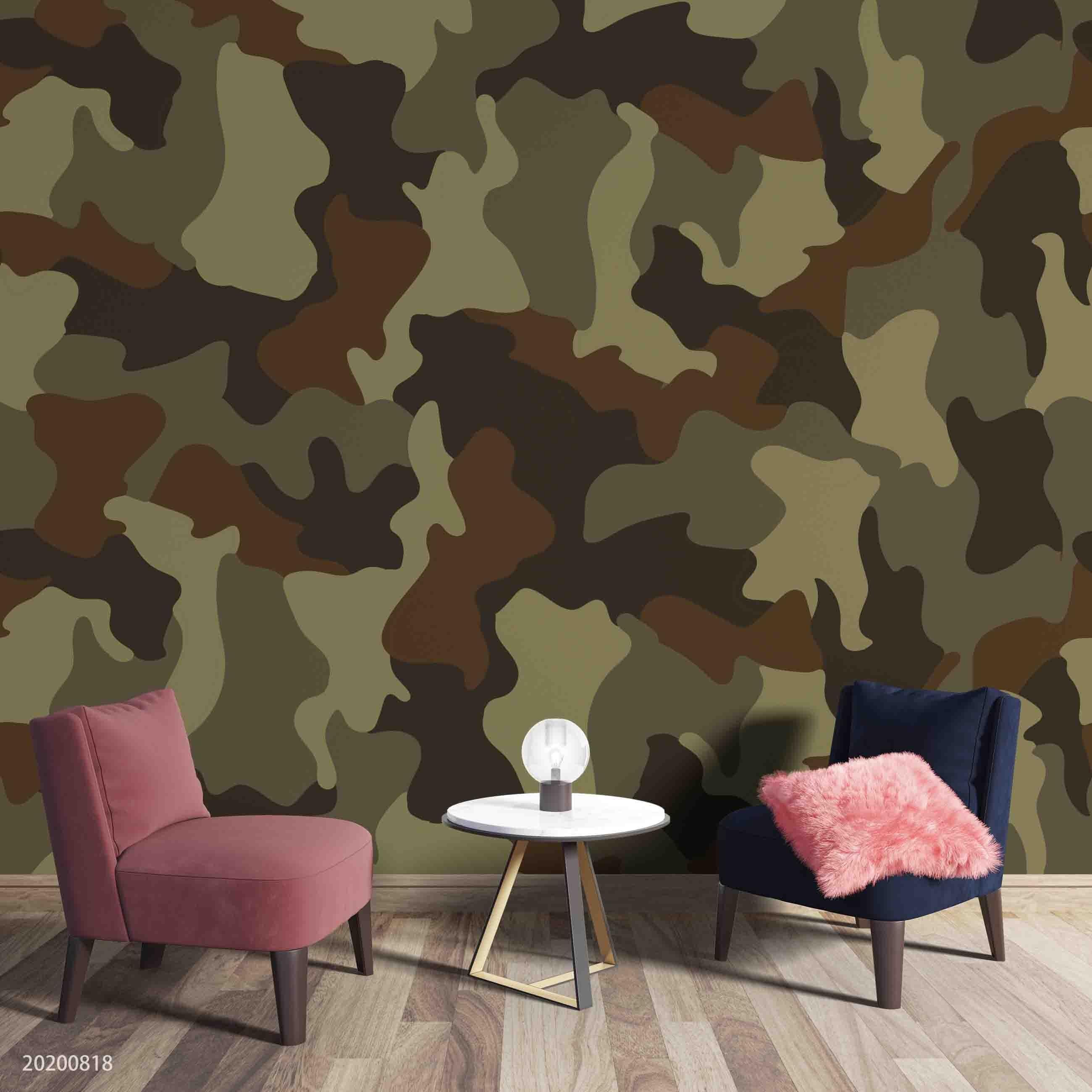 3D Vintage Camouflage Pattern Wall Mural Wallpaper LXL 1148- Jess Art Decoration