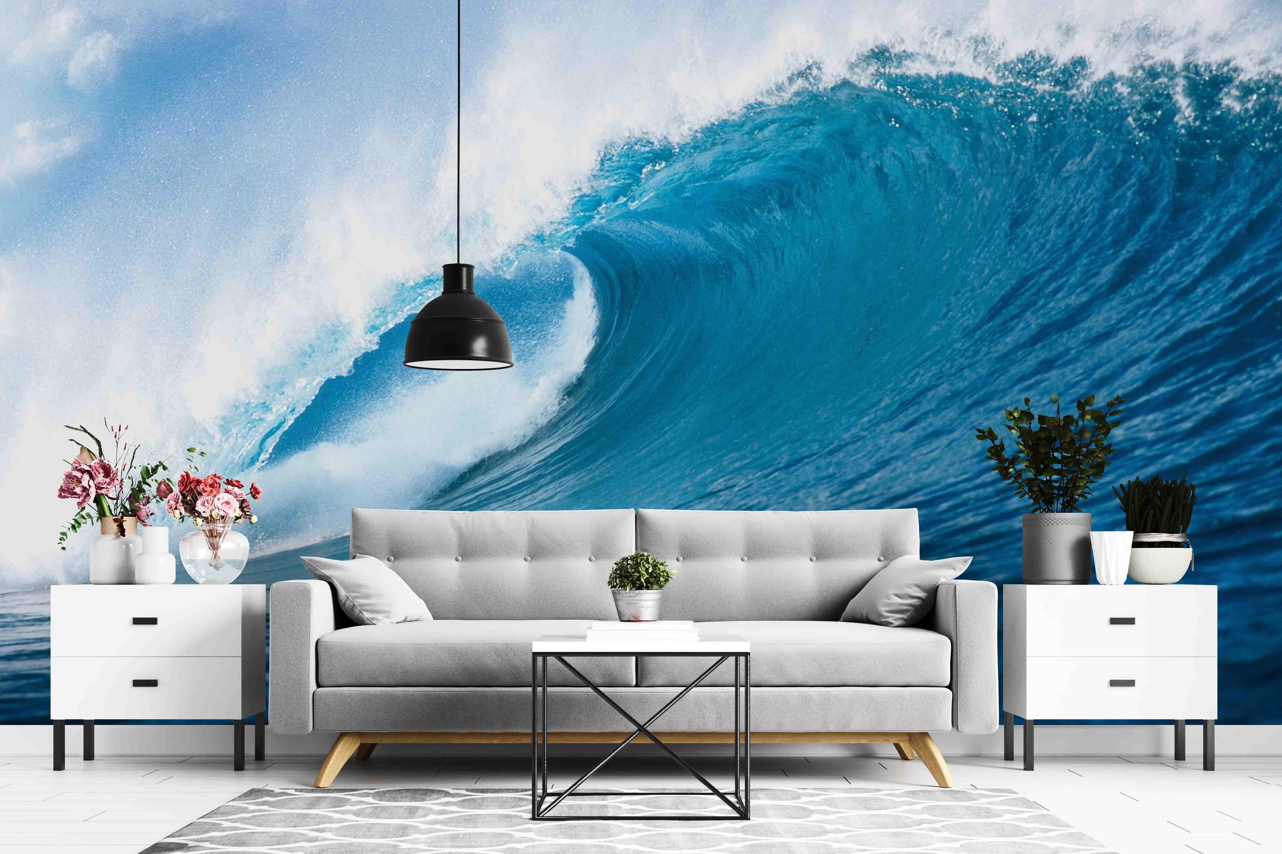 3D Blue Sea Waves Wall Mural Wallpaper ZY D53- Jess Art Decoration