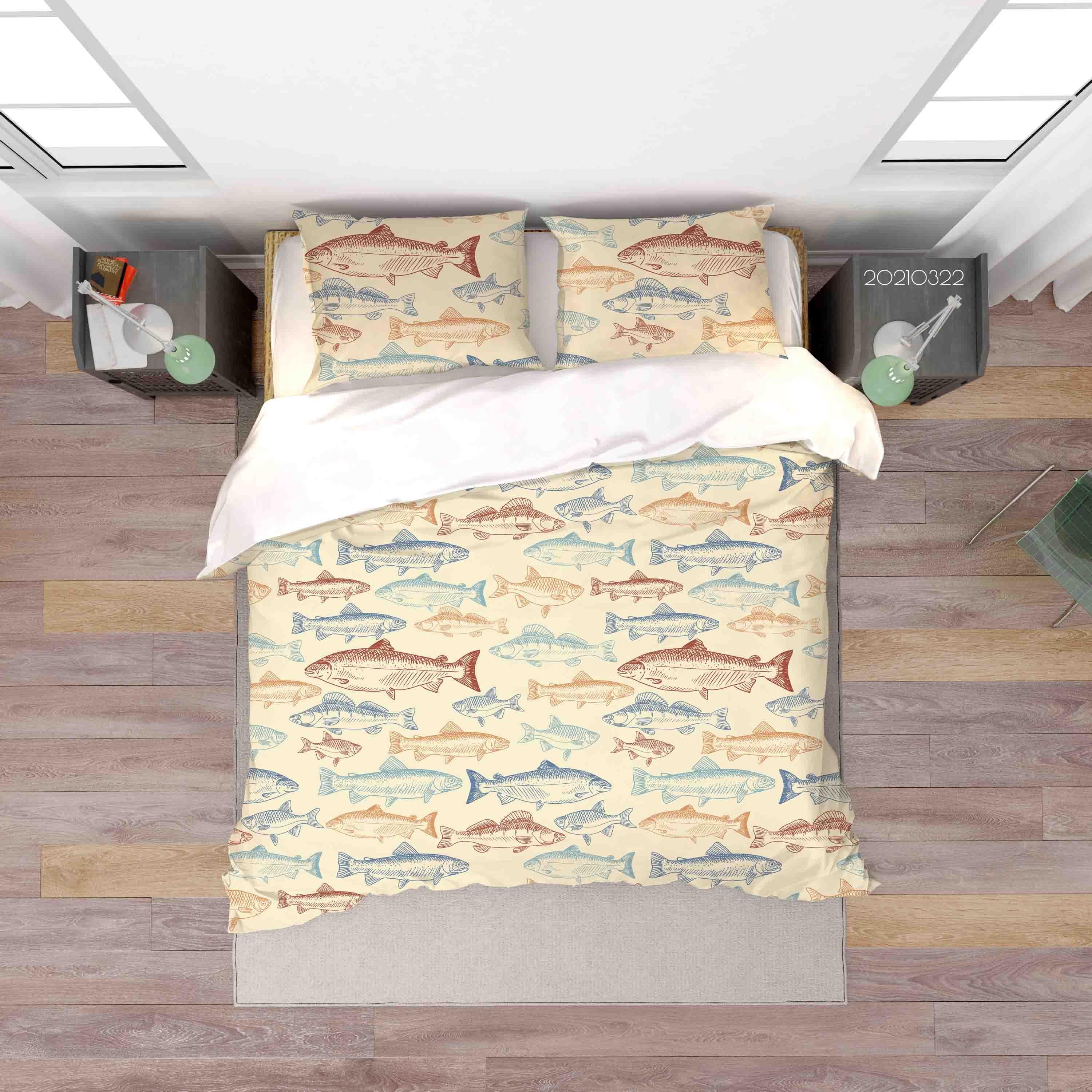 3D Watercolor Seaalife Fish Quilt Cover Set Bedding Set Duvet Cover Pillowcases 37 LQH- Jess Art Decoration