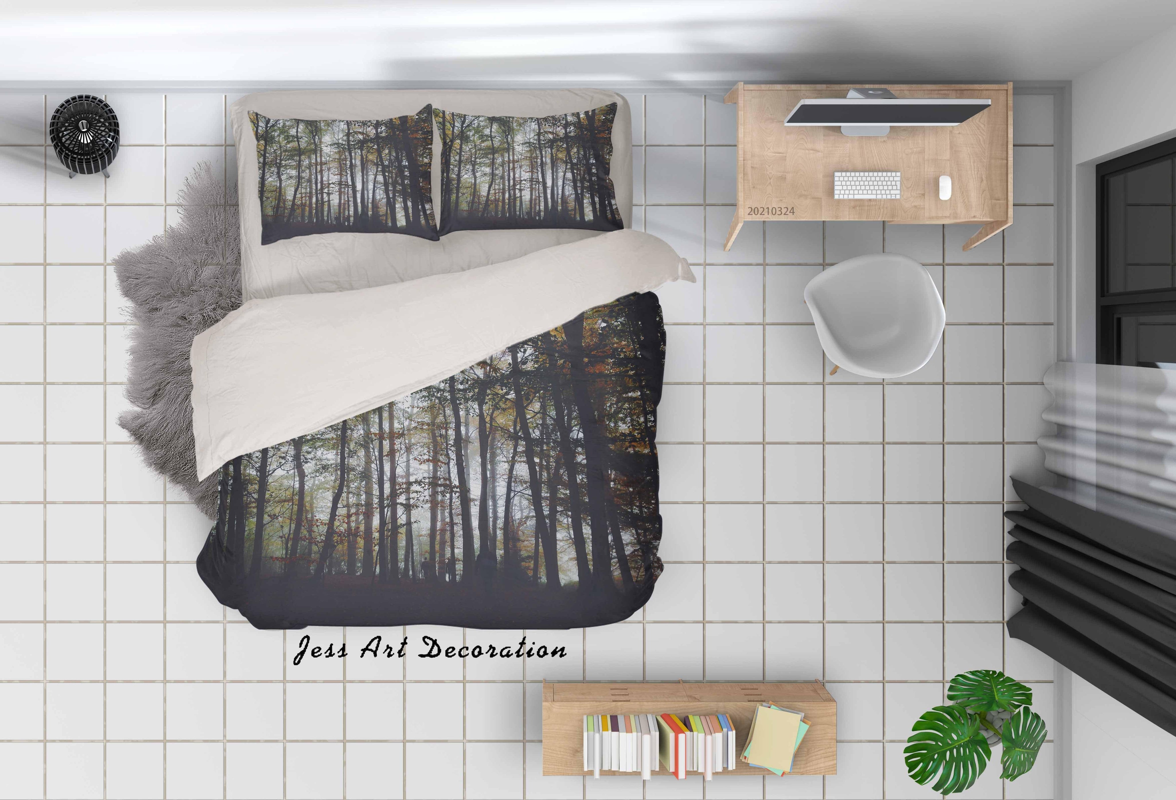 3D Forest Nature Landscape Quilt Cover Set Bedding Set Duvet Cover Pillowcases 172 LQH- Jess Art Decoration
