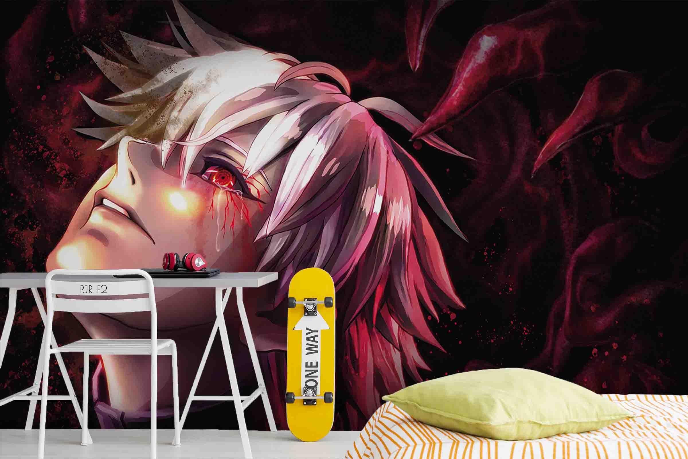 3D Sad Anime Boy sad anime boy portrait mural wall mural wallpaper for teen room - view 2