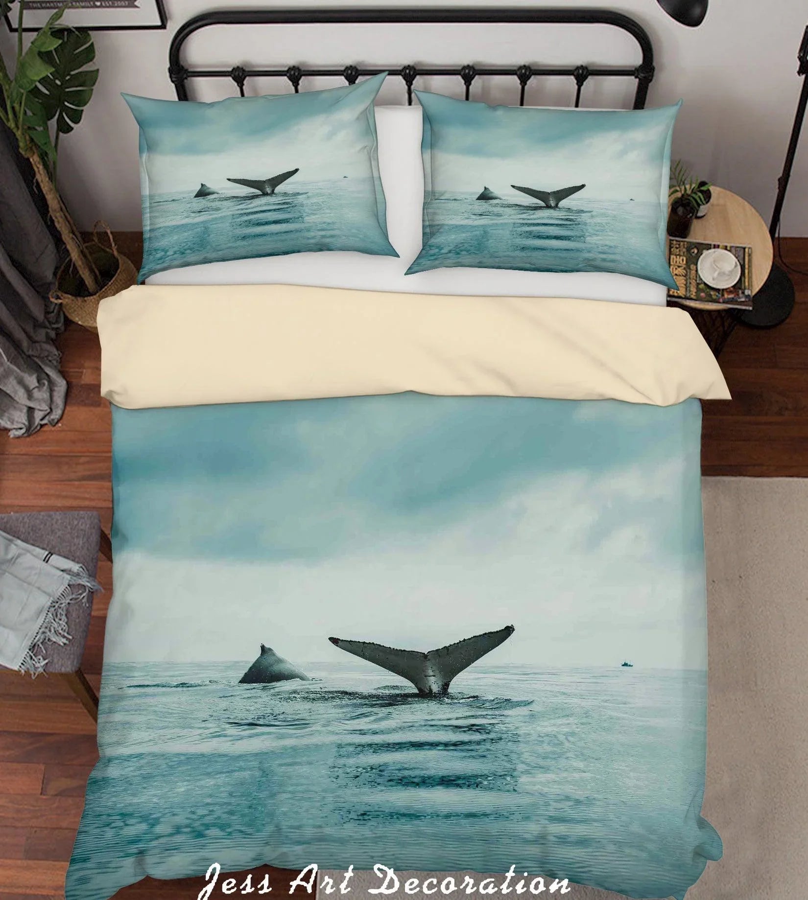 3D Sea Sky Shark Quilt Cover Set Bedding Set Duvet Cover Pillowcases A110 LQH- Jess Art Decoration