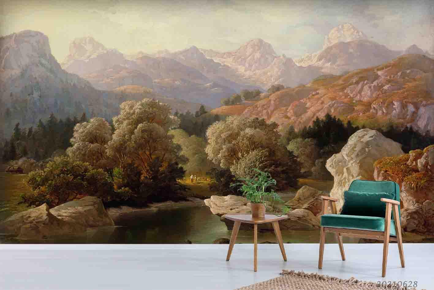 3D Landscape Oil Painting Wall Mural Wallpaper LQH 163- Jess Art Decoration