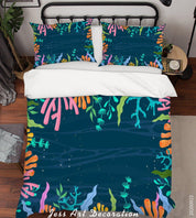3D Hand Drawn Cartoon Water Plant Pattern Quilt Cover Set Bedding Set Duvet Cover Pillowcases WJ 6333- Jess Art Decoration