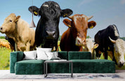 3D Farm Cow Grassland farm cow animal mural wall mural wallpaper for kids room