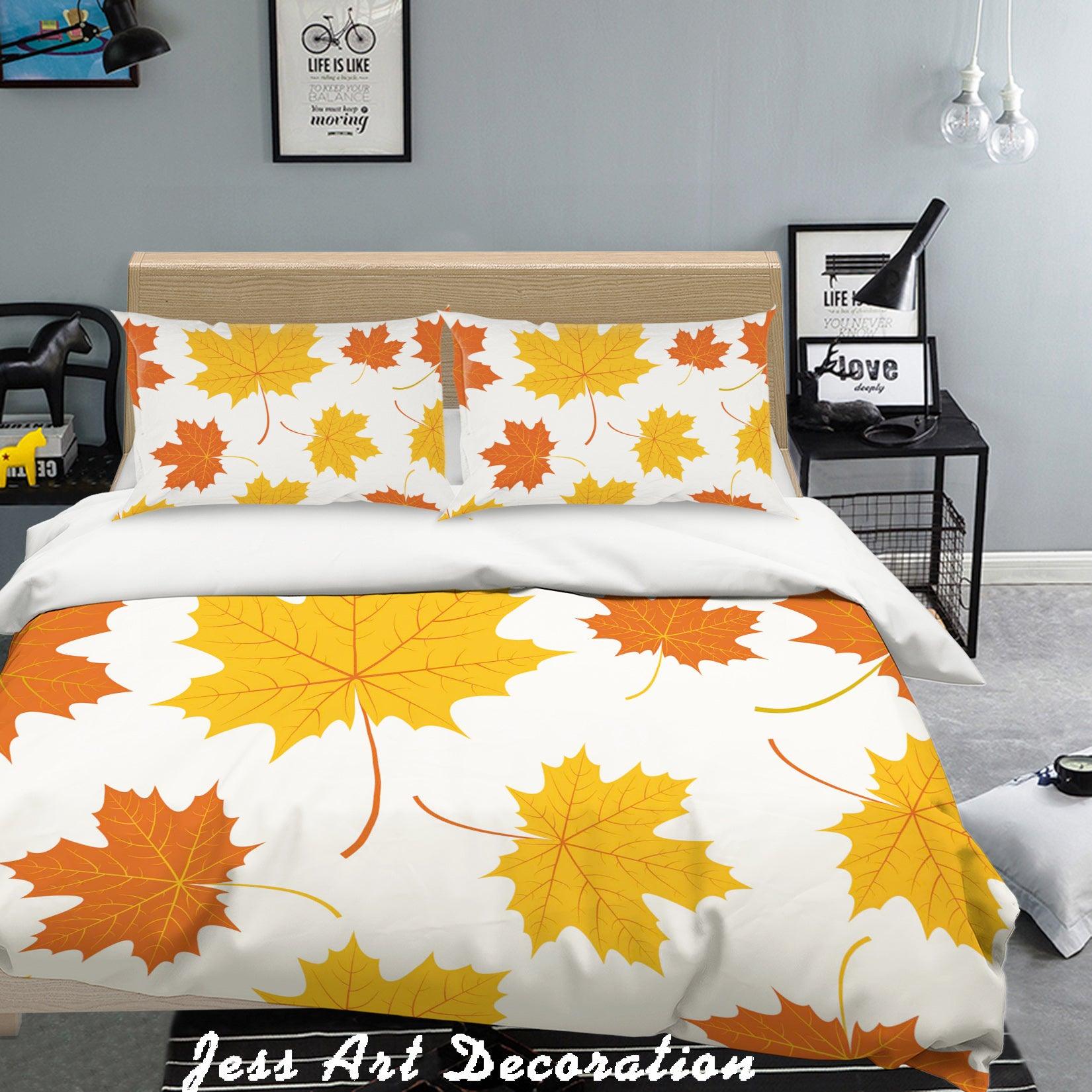 3D Color Maple Leaf Quilt Cover Set Bedding Set Pillowcases 164- Jess Art Decoration