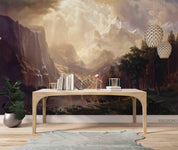 3D Nature Mountain Valley golden mountain valley landscape wall mural wallpaper for living room - view 3