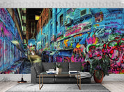 3D Street Abstract Graffiti Wall Mural Wallpaper 5137- Jess Art Decoration