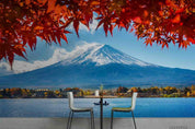 3D Japan Mount Fuji Maple Leaf Wall Mural Wallpaper LQH 508- Jess Art Decoration
