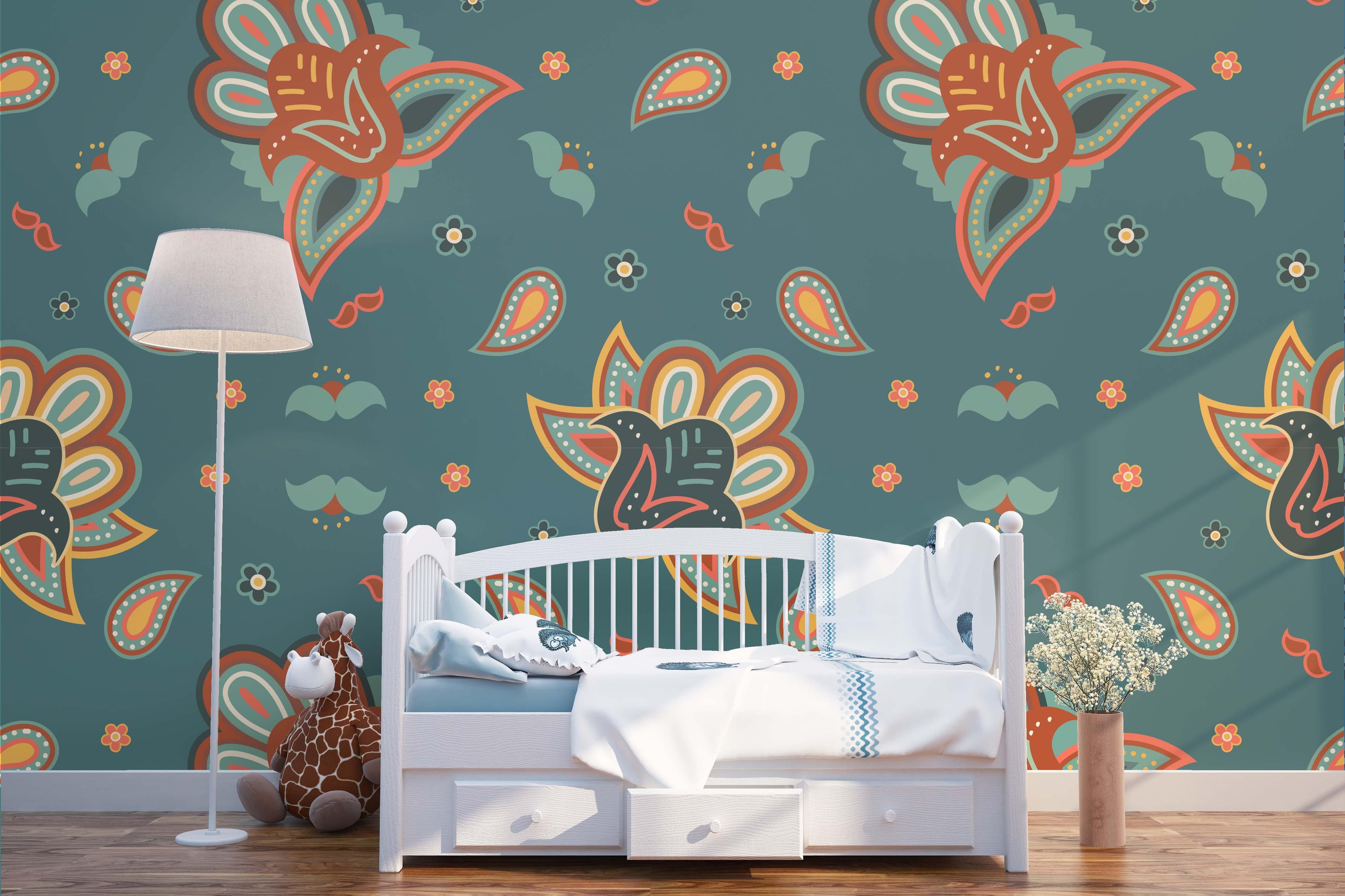 3D Green Feather Pattern Wall Mural Wallpaper 171- Jess Art Decoration