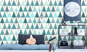 3D Green Triangle Pine Wall Mural Wallpaper A202 LQH- Jess Art Decoration