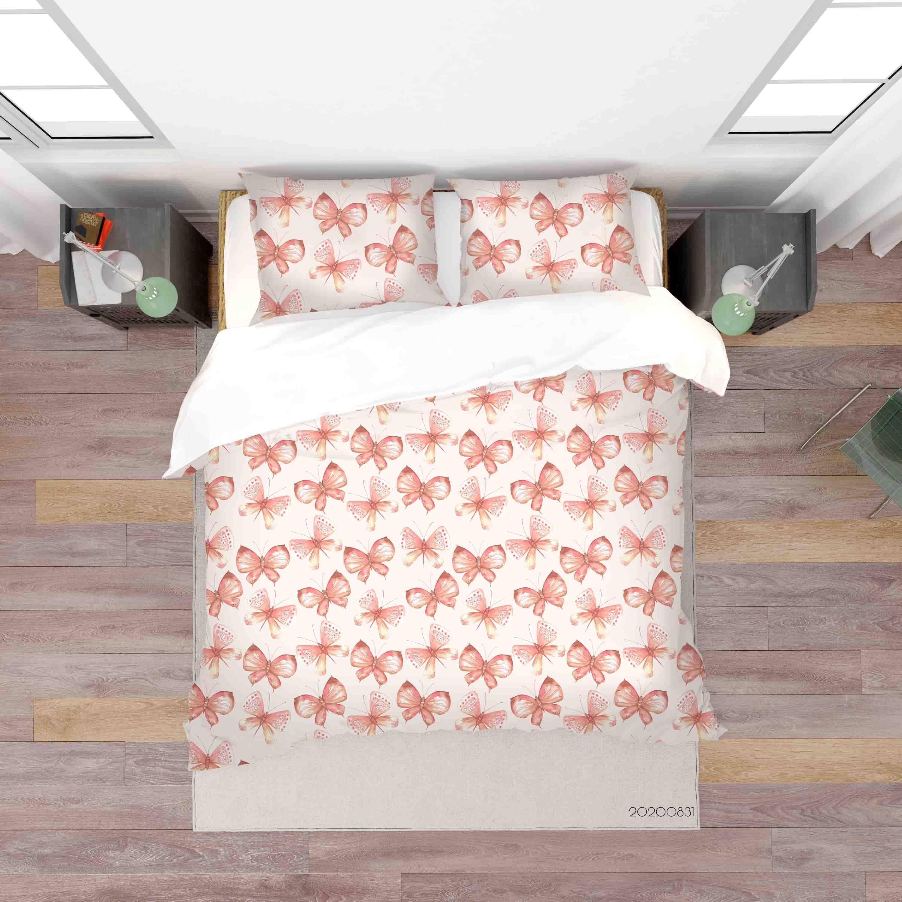 3D Decorative Pattern Butterflies Watercolor Quilt Cover Set Bedding Set Duvet Cover Pillowcases WJ 3431- Jess Art Decoration
