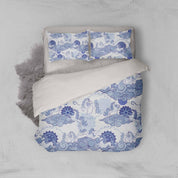 3D Blue Abstract Horse Clouds Quilt Cover Set Bedding Set Pillowcases 32- Jess Art Decoration
