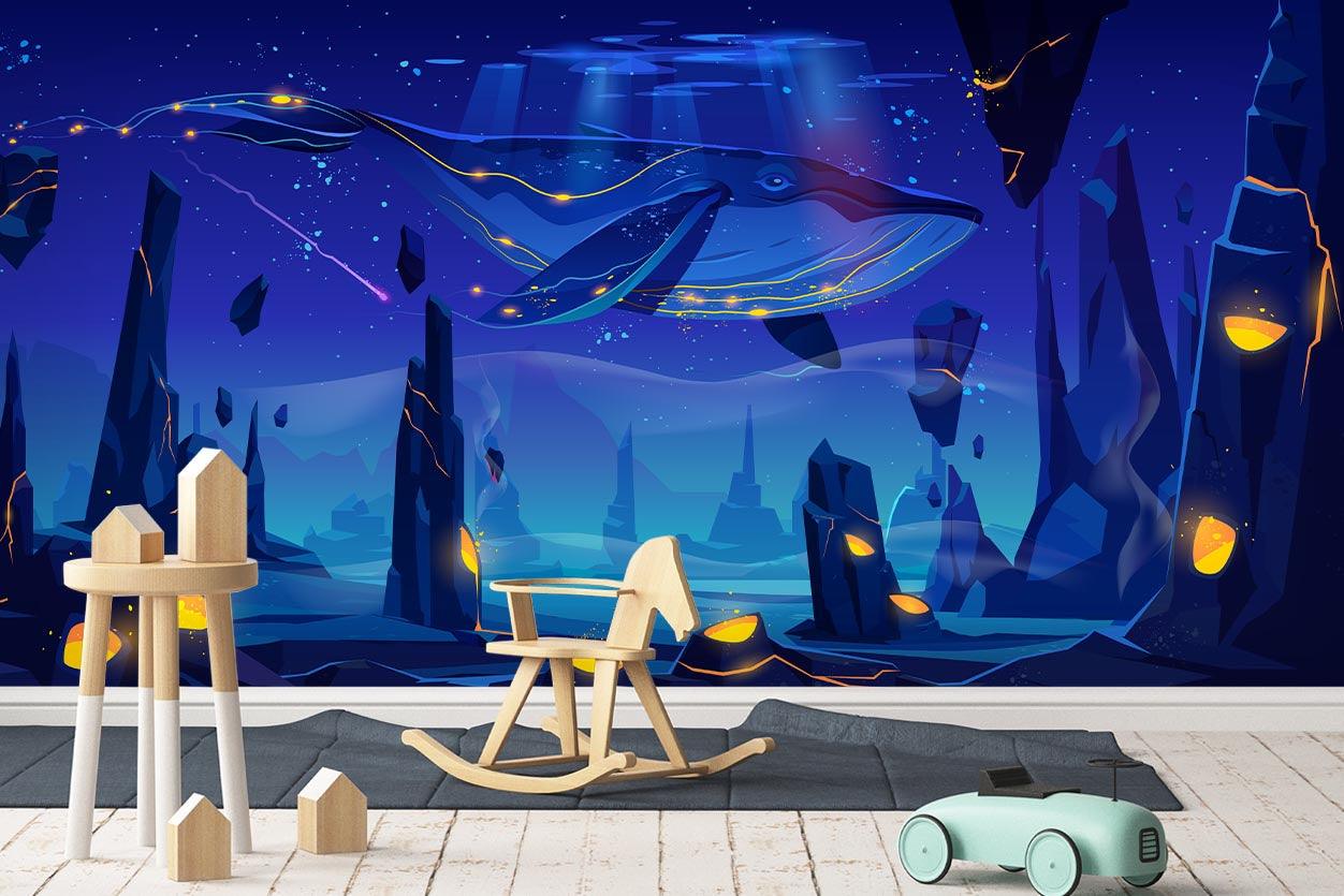 3D Blue Night Landscape Wall Mural Wallpaper 55- Jess Art Decoration