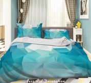 3D Abstract Blue Geometric Pattern Quilt Cover Set Bedding Set Duvet Cover Pillowcases 234- Jess Art Decoration