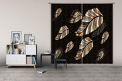 3D Abstract Artistic Leaf Curtains and Drapes LQH 3- Jess Art Decoration