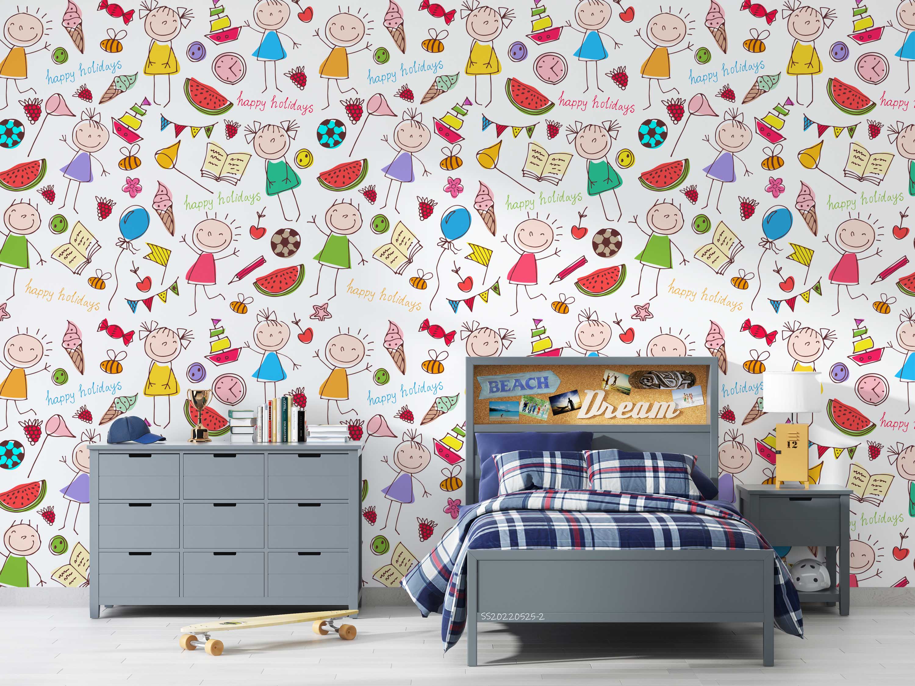 3D Cartoon Cute Children Life Wall Mural Wallpaper GD 205- Jess Art Decoration