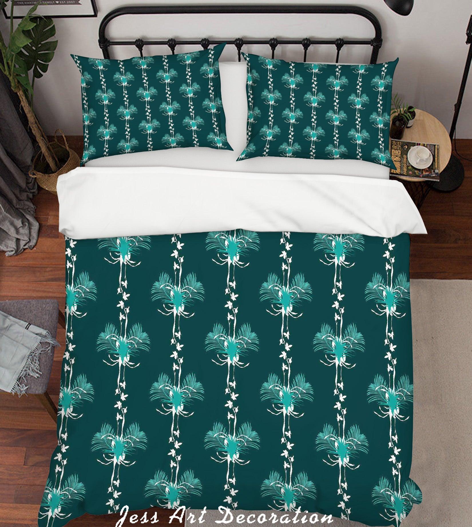 3D Tropical Greenery Quilt Cover Set Bedding Set Pillowcases 237- Jess Art Decoration