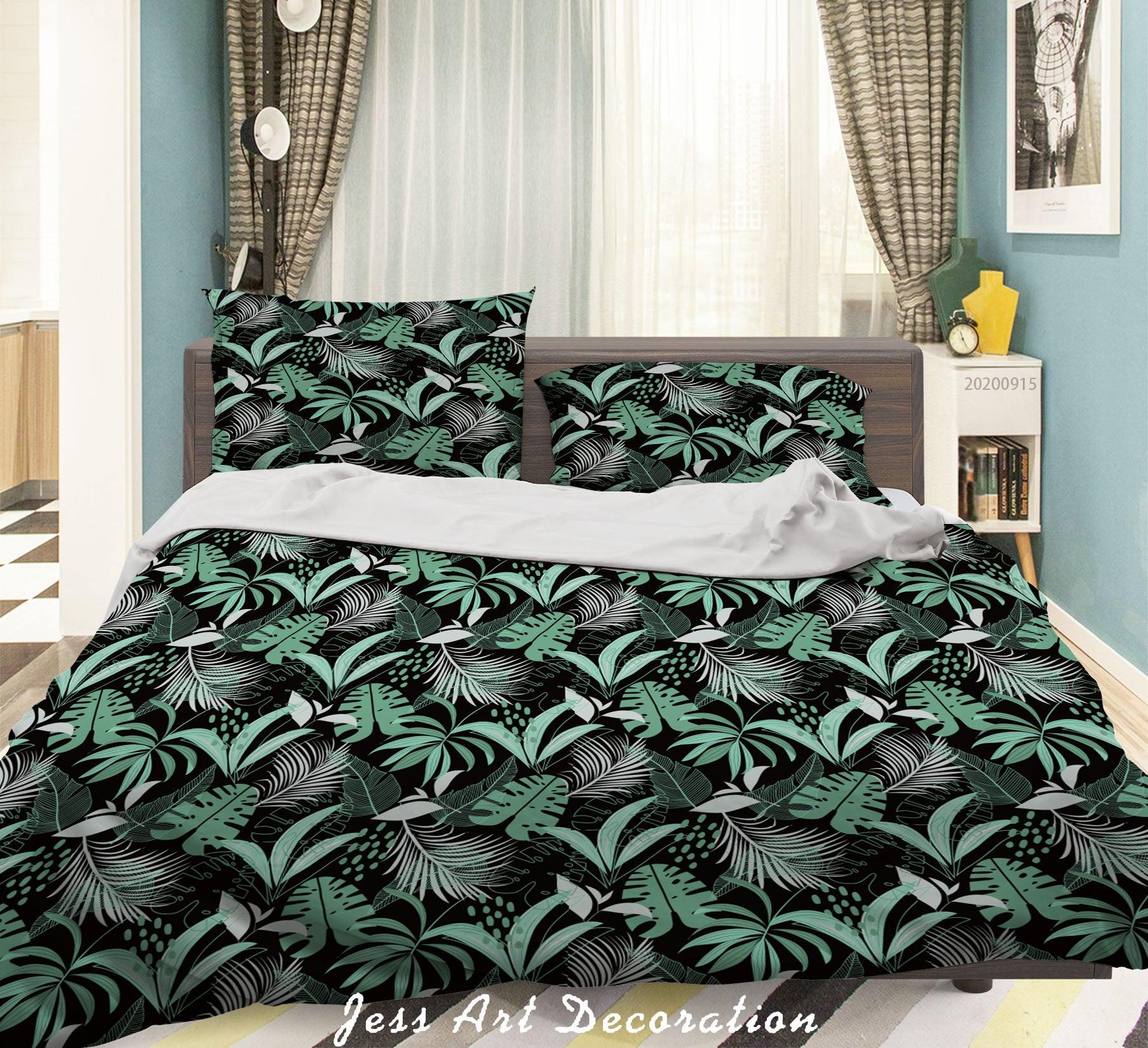 3D Plant Leaves Flower Pattern Quilt Cover Set Bedding Set Duvet Cover Pillowcases WJ 9099- Jess Art Decoration