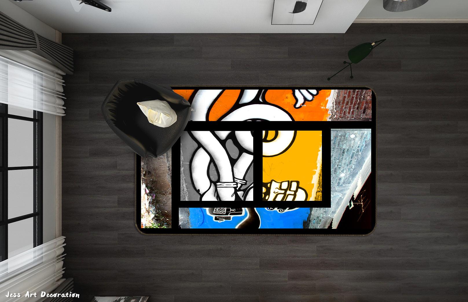 3D Abstract Graffiti Art Non-Slip Rug Mat A482 LQH- Jess Art Decoration