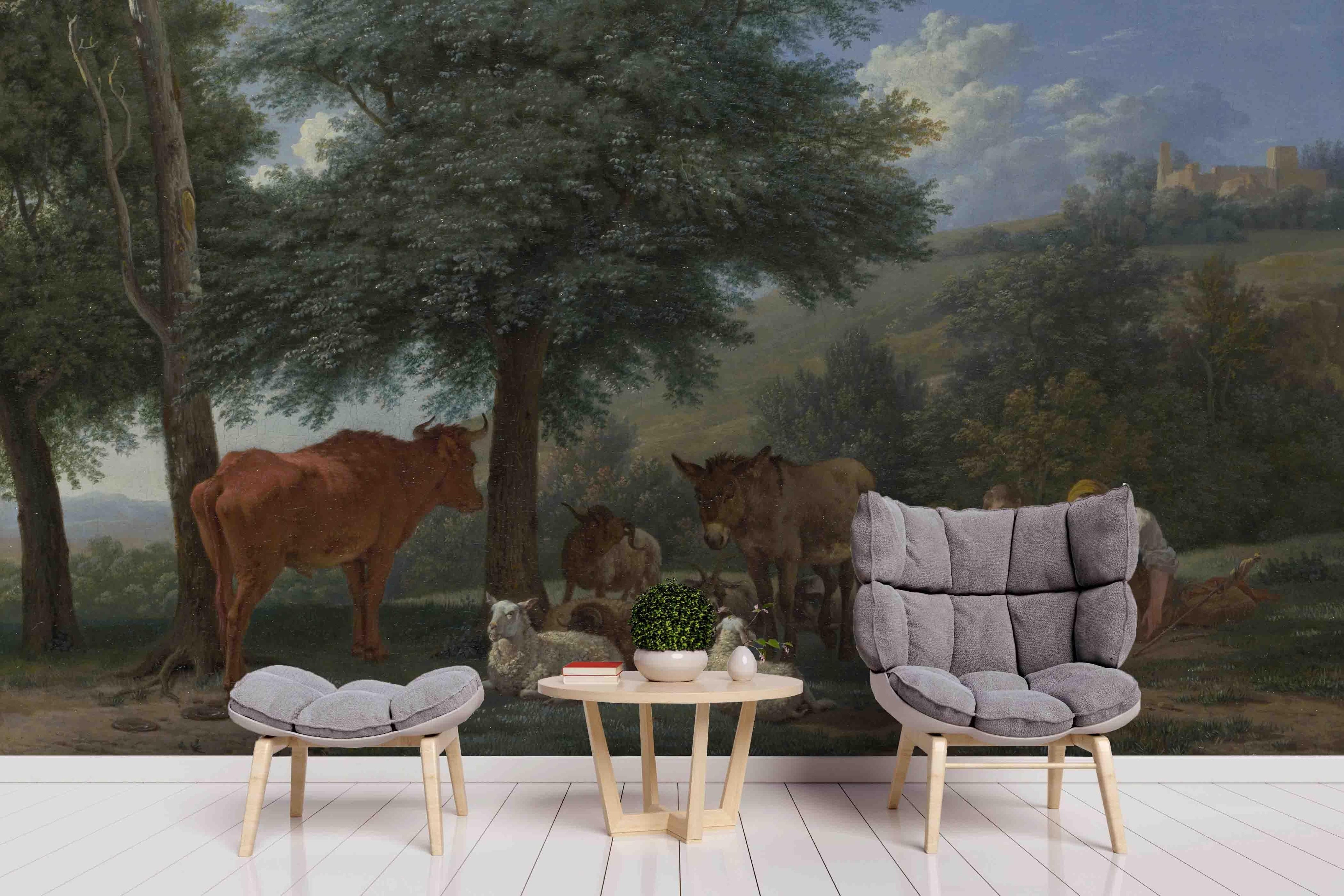 3D Countryside Herd Oil Painting Wall Mural Wallpaper 16- Jess Art Decoration