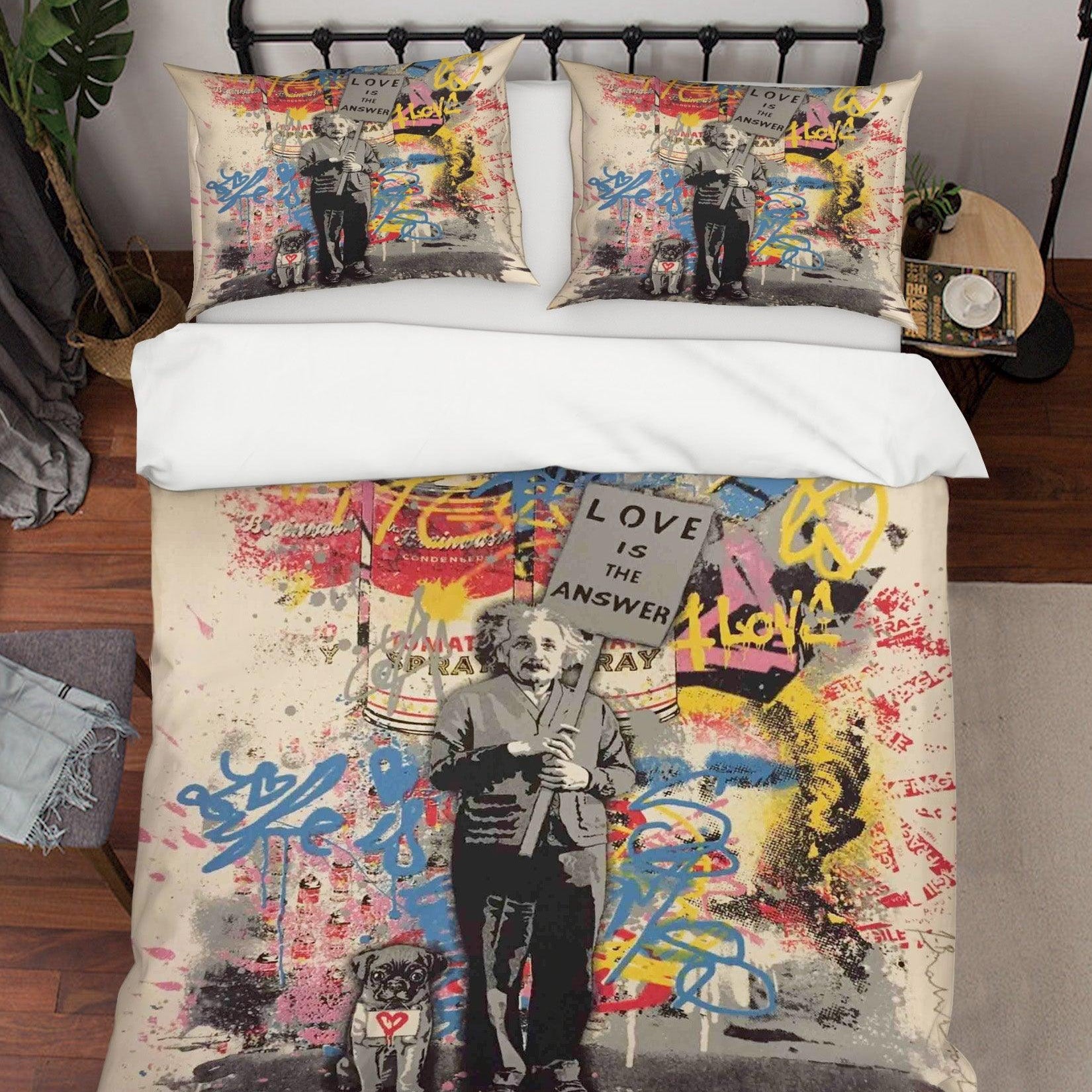 3D  Old Man Colorized Graffiti Quilt Cover Set Bedding Set Duvet Cover Pillowcases  ZY D79- Jess Art Decoration