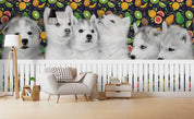 3D Grey Dogs Fruit Wall Mural Wallpaper 68- Jess Art Decoration