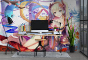 3D Anime Girl Action colourful anime girl action scene wall mural wallpaper for teen room - view 2