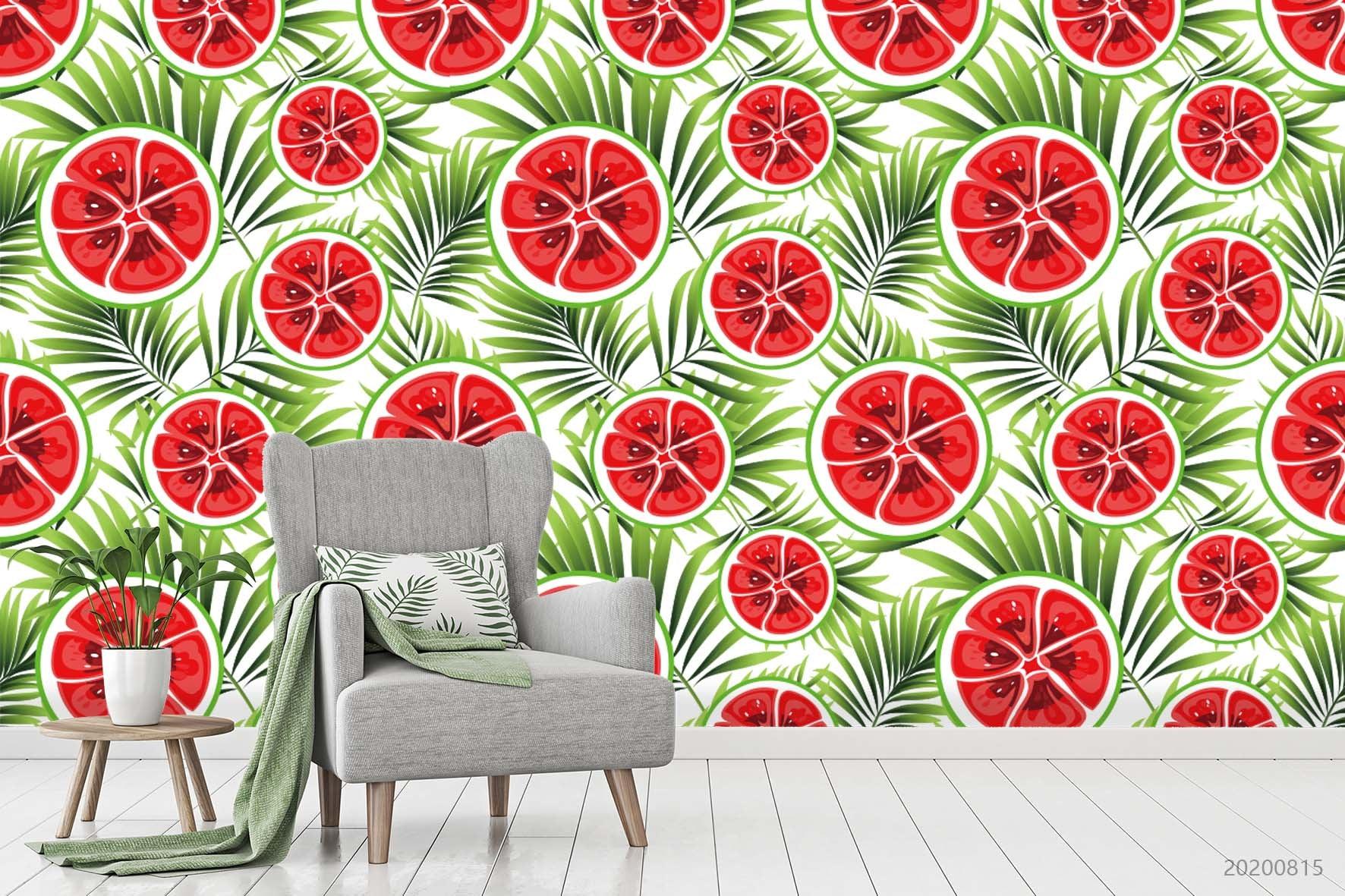3D Watercolour Lemon Fruity Plant Wall Mural Wallpaper LXL 1033- Jess Art Decoration