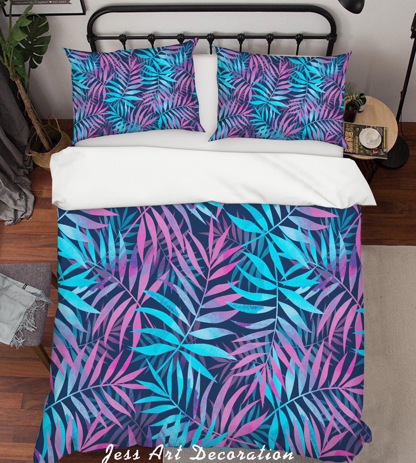 3D Colorful Leaves Plant Pattern Quilt Cover Set Bedding Set Duvet Cover Pillowcases LXL- Jess Art Decoration