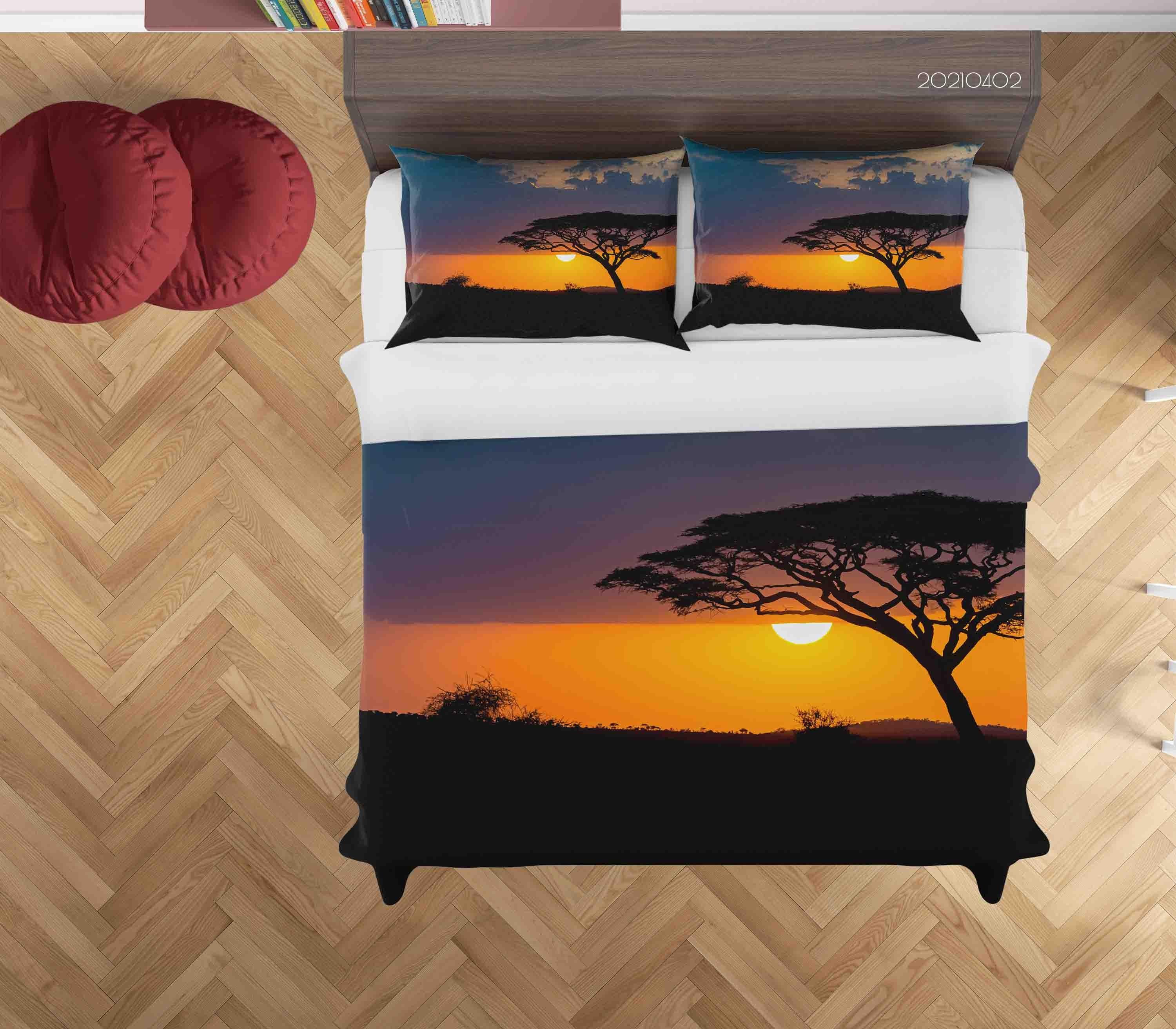 3D Sunset Sky Tree Landscape Quilt Cover Set Bedding Set Duvet Cover Pillowcases 48 LQH- Jess Art Decoration