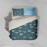 3D Airplane Model Dark Green Quilt Cover Set Bedding Set Pillowcases 27- Jess Art Decoration