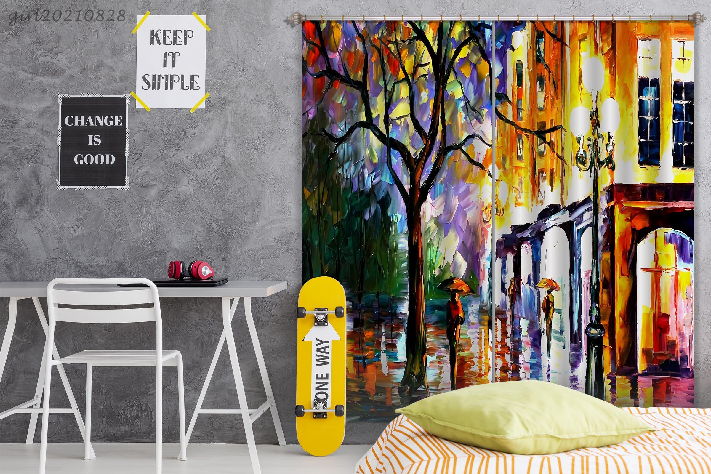 3D Landscape Oil Painting Curtains and Drapes LQH 64- Jess Art Decoration