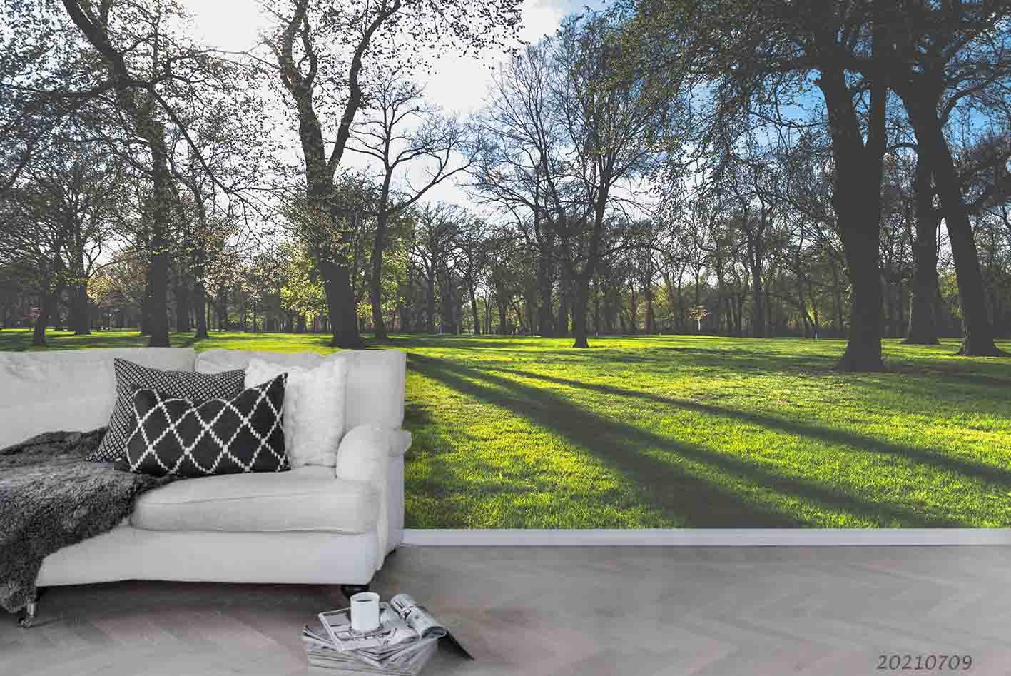 3D Woods Grassland Park Wall Mural Wallpaper SWW3896- Jess Art Decoration