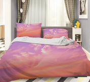 3D Pink Sky Quilt Cover Set Bedding Set Pillowcases 124- Jess Art Decoration
