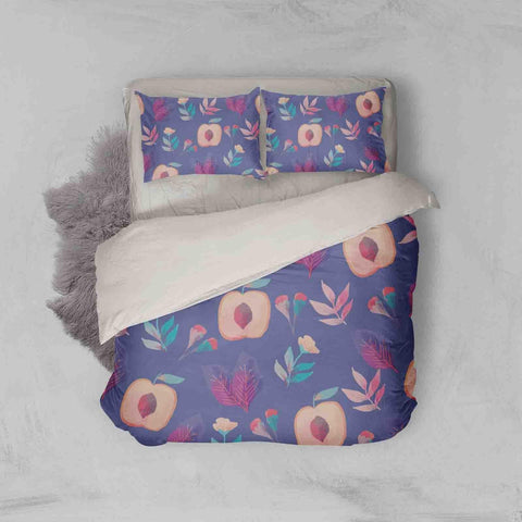 3D Purple Peach Leaves Quilt Cover Set Bedding Set Pillowcases 104- Jess Art Decoration