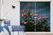 3D Summer Bloom Pink Rose Flower Curtains and Drapes GD 3842- Jess Art Decoration