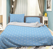 3D Abstract Blue Geometric Dot Quilt Cover Set Bedding Set Duvet Cover Pillowcases 111 LQH- Jess Art Decoration