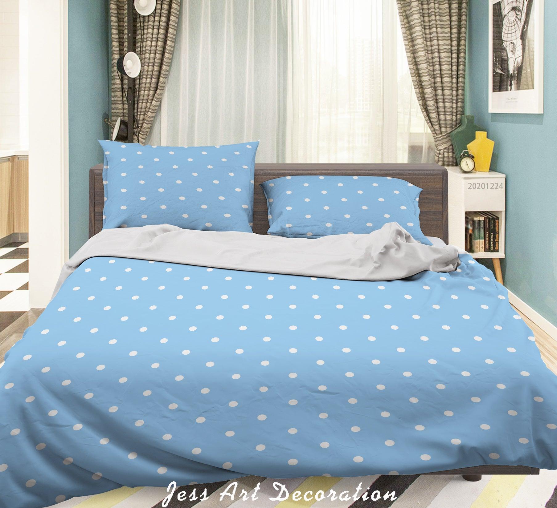 3D Abstract Blue Geometric Dot Quilt Cover Set Bedding Set Duvet Cover Pillowcases 111 LQH- Jess Art Decoration