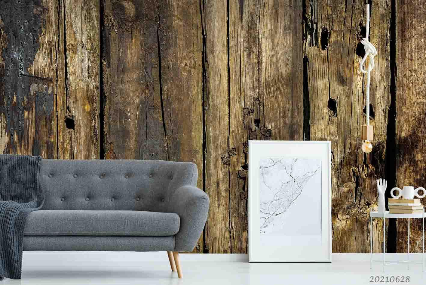 3D Wood Board Texture Wall Mural Wallpaper LQH 300- Jess Art Decoration