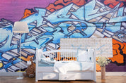 3D Abstract Blue Slogan Graffiti Wall Mural Wallpaper 199- Jess Art Decoration