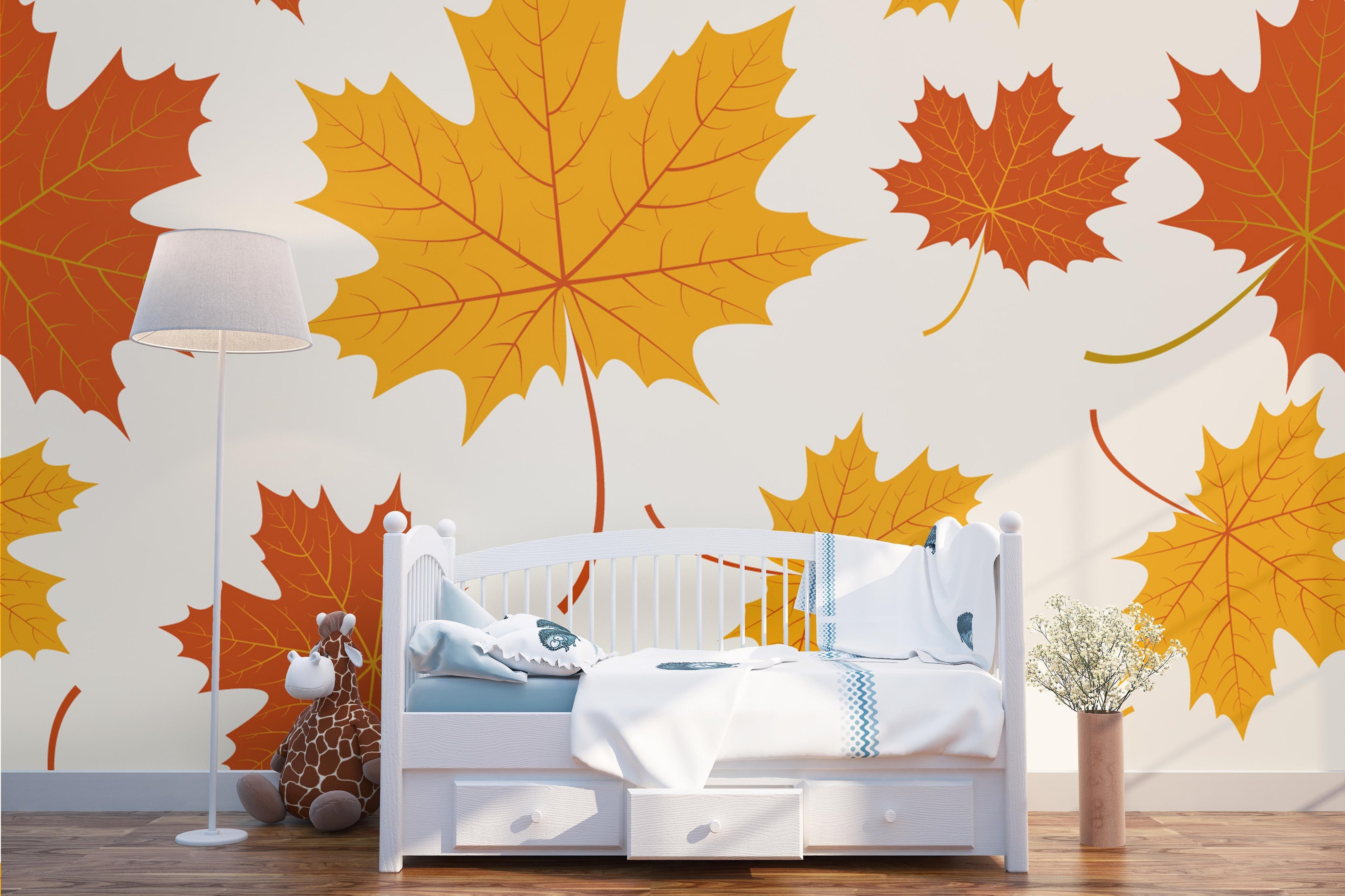 3D Yellow Maple Leaf Wall Mural Wallpaper 54- Jess Art Decoration