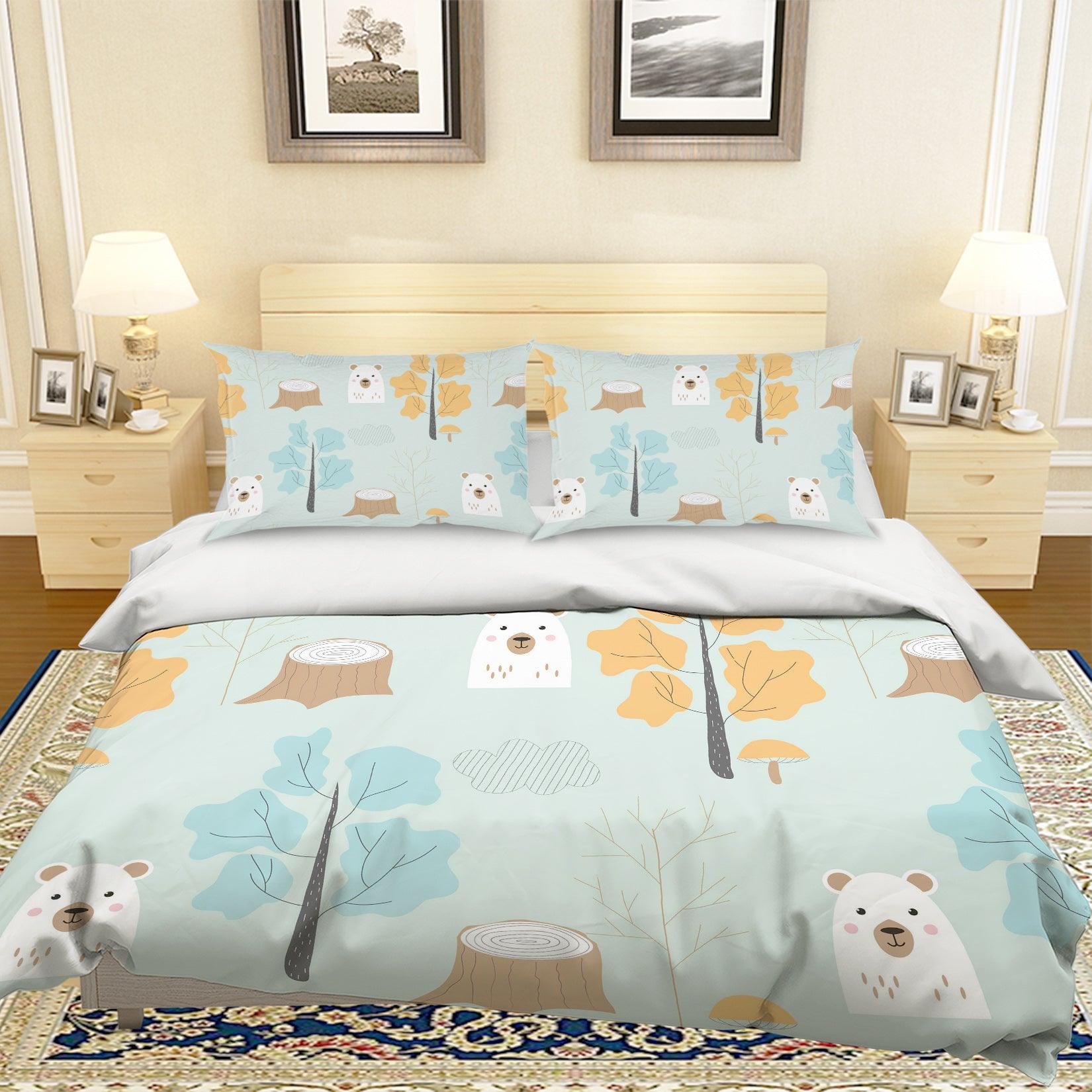3D Cartoon Bear Tree Quilt Cover Set Bedding Set Pillowcases 95- Jess Art Decoration