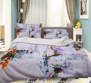 3D Abstract Color Graffiti Quilt Cover Set Bedding Set Duvet Cover Pillowcases 134- Jess Art Decoration