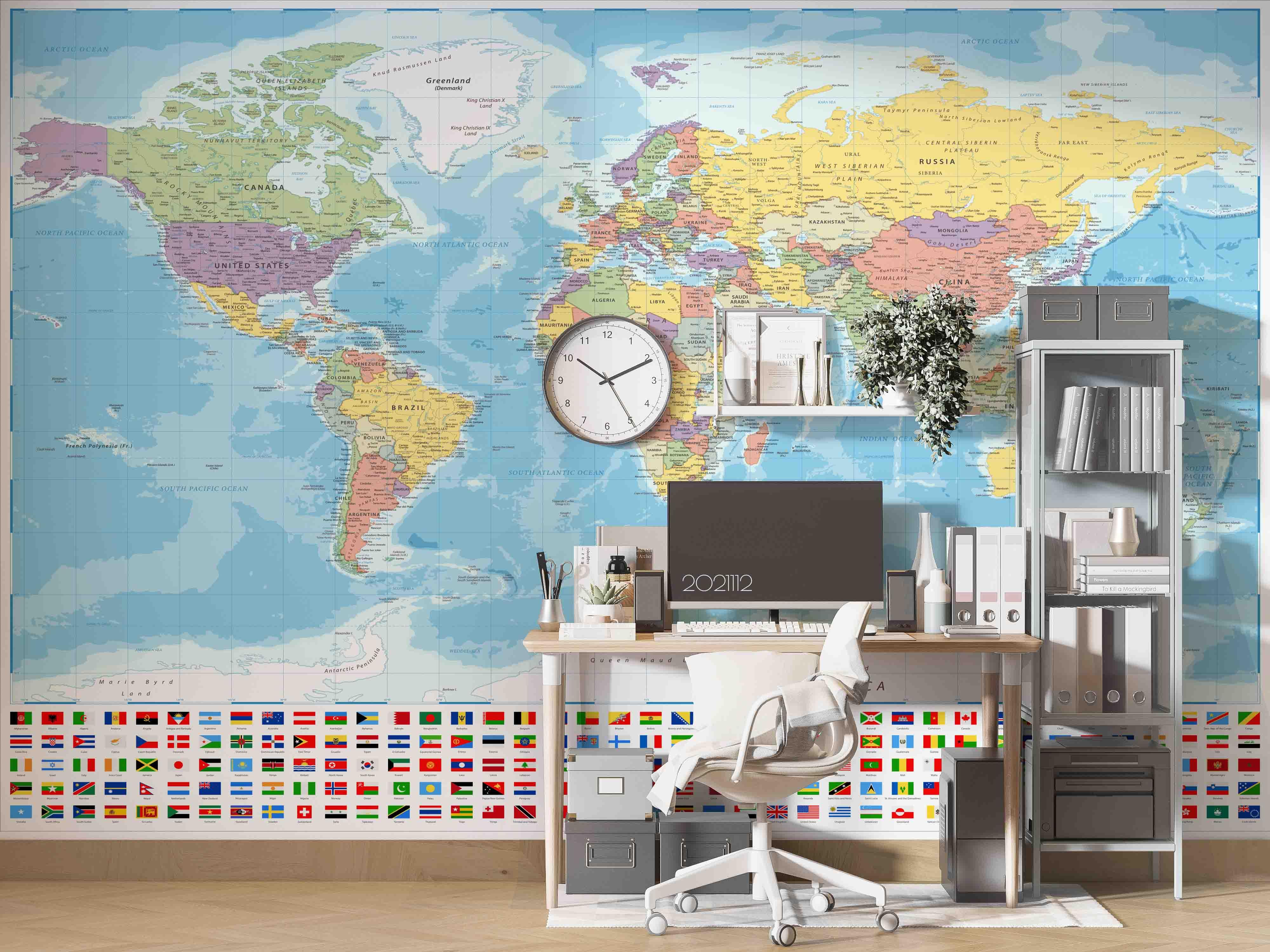 3D Blue World Map Wall Mural Wallpaper LQH 16- Jess Art Decoration